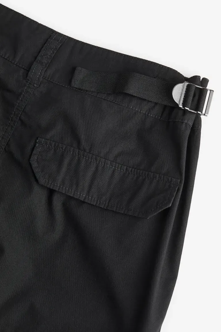 H&M Low-waist Utility Skirt, black