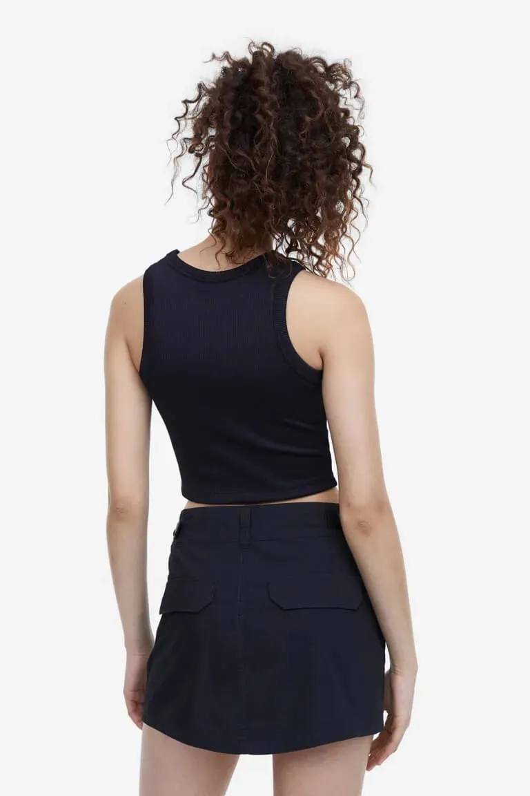 H&M Low-waist Utility Skirt, black