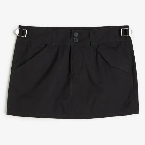 H&M Low-waist Utility Skirt, black
