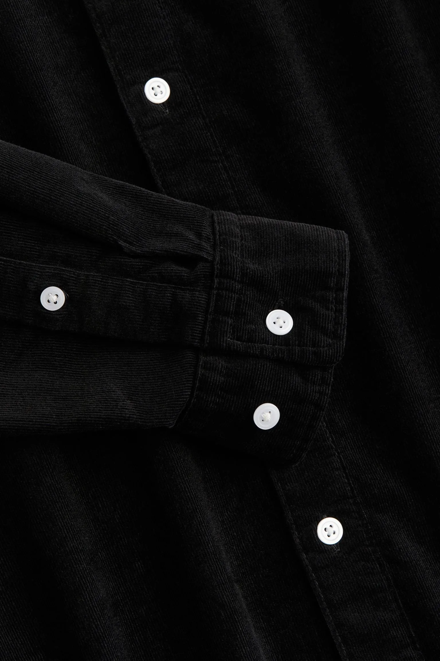 H&M Regular Fit Corduroy Shirt, black