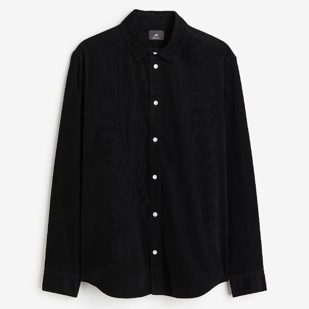 H&M Regular Fit Corduroy Shirt, black