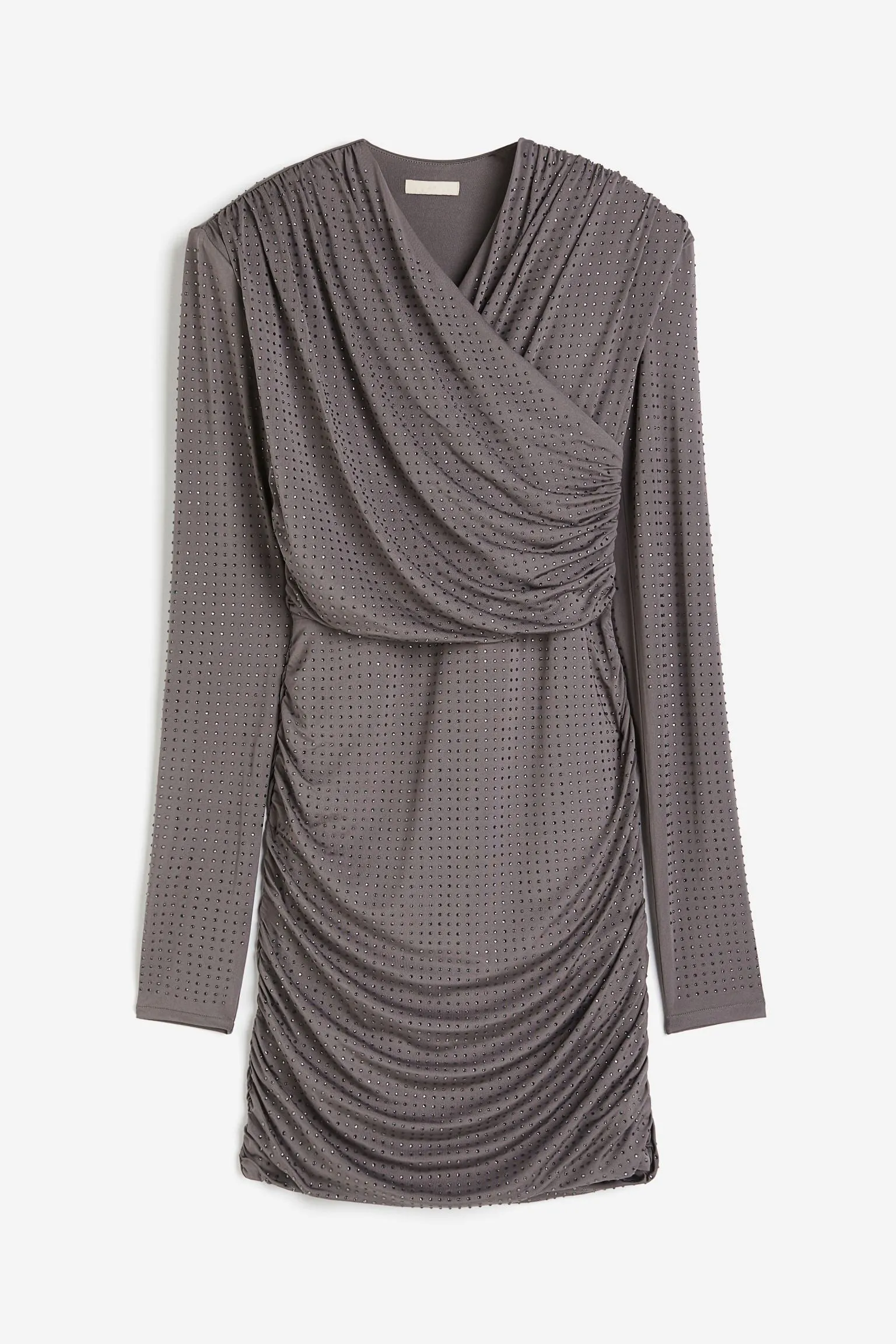 H&M Rhinestone-embellished dress, gray