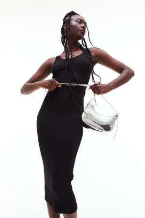 H&M ribbed bodycon dress, black
