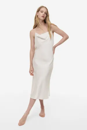 H&M satin nightgown, light beige