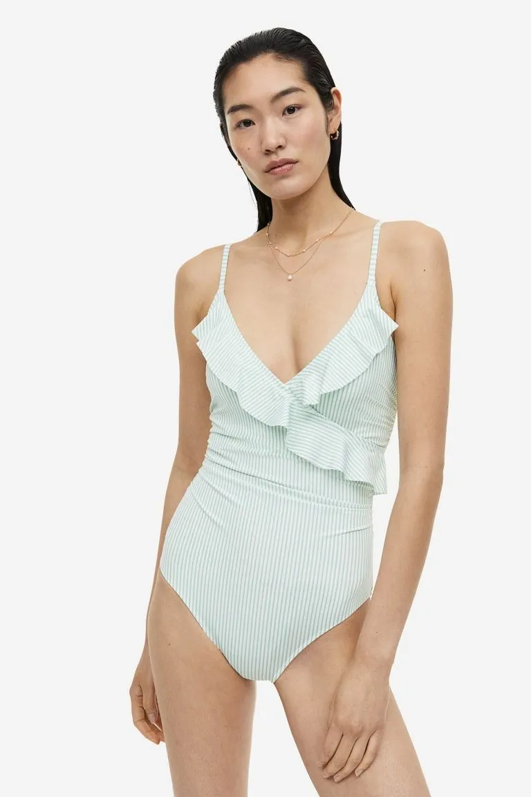 H&M shapewear swimsuit, light green