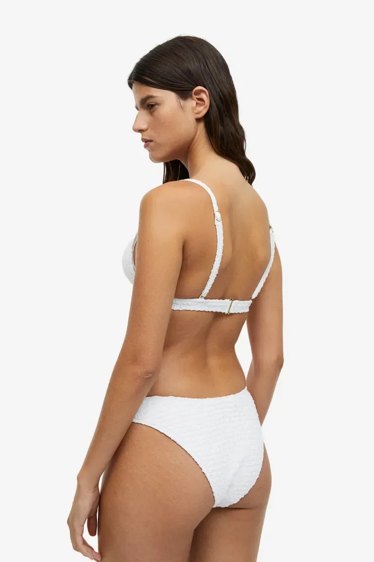 H&M soft triangle bikini top, white