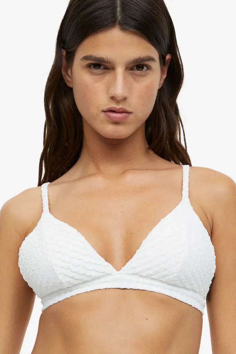 H&M soft triangle bikini top, white