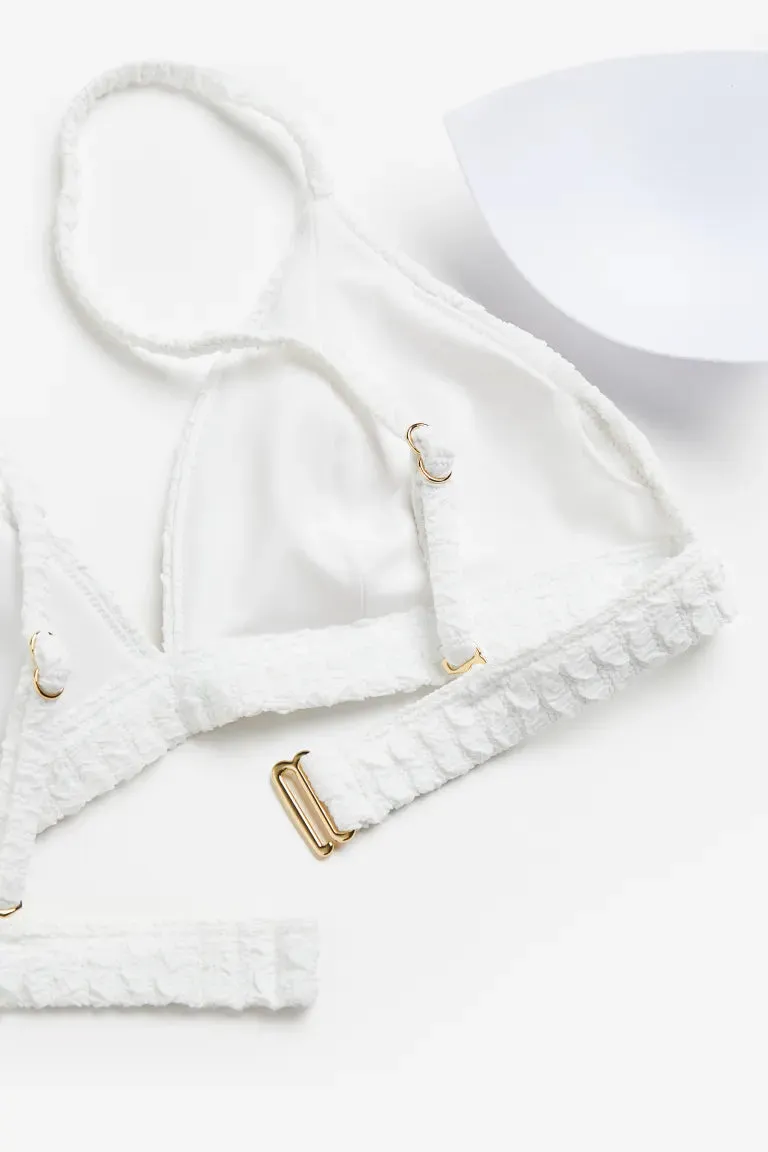 H&M soft triangle bikini top, white