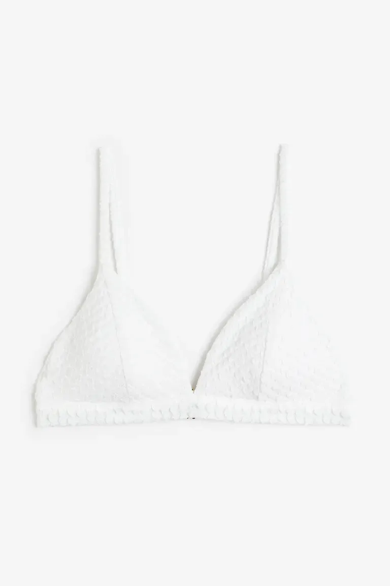 H&M soft triangle bikini top, white