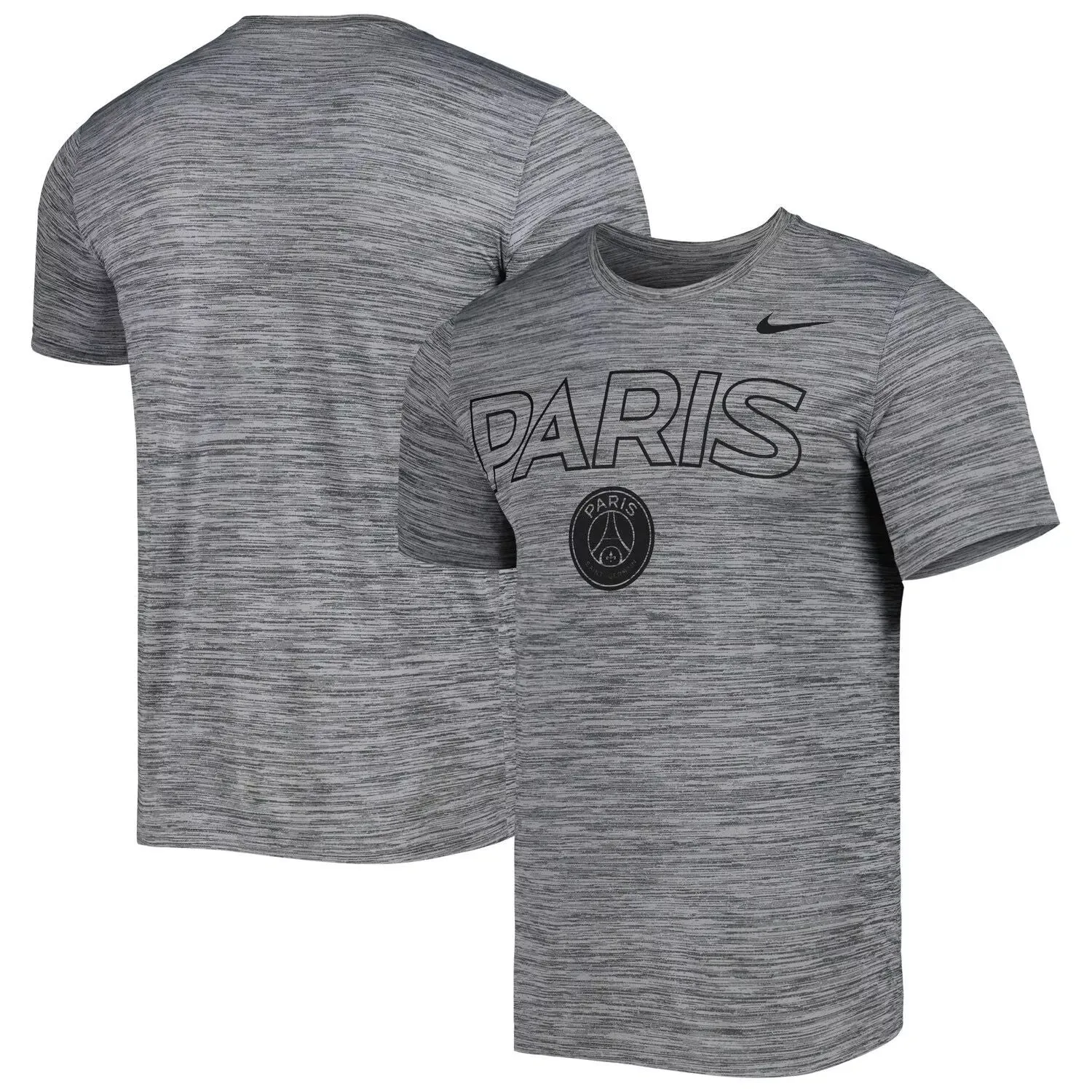 Heather Men's Gray Paris Saint-Germain Lockup Velocity Legend Performance Nike T-Shirt