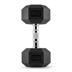 Hex Dumbbell for Home Gym use| Fitness gear |Gym Exercise| Workout Essentials | Gym Dumbbell | Dumbbell Weight for Men & Women | Home Workouts-Fitness | 17.5 kg dumbbell x 1 | Black