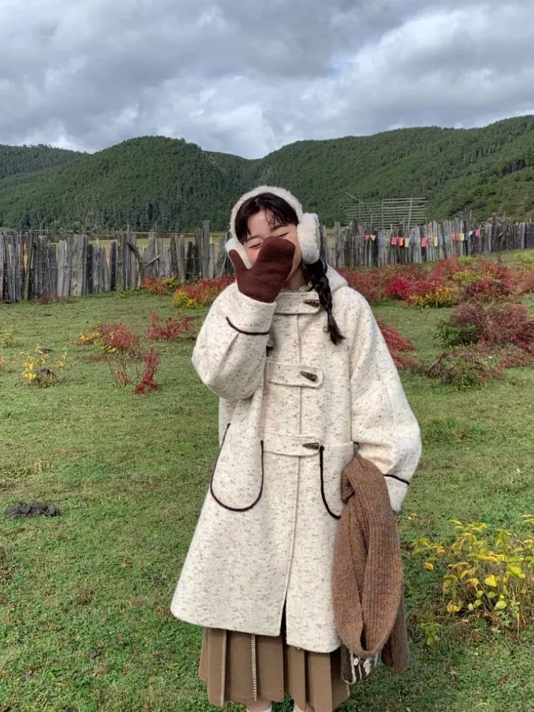 Hooded Loose Mid-Length Coat【s0000005894】