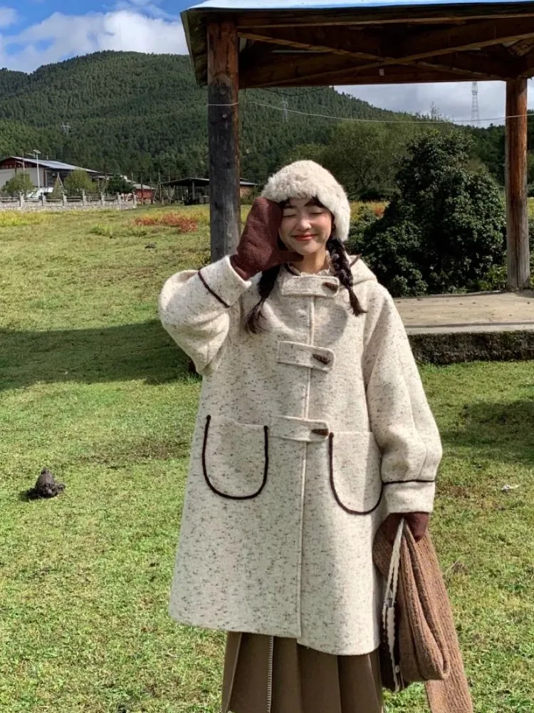 Hooded Loose Mid-Length Coat【s0000005894】