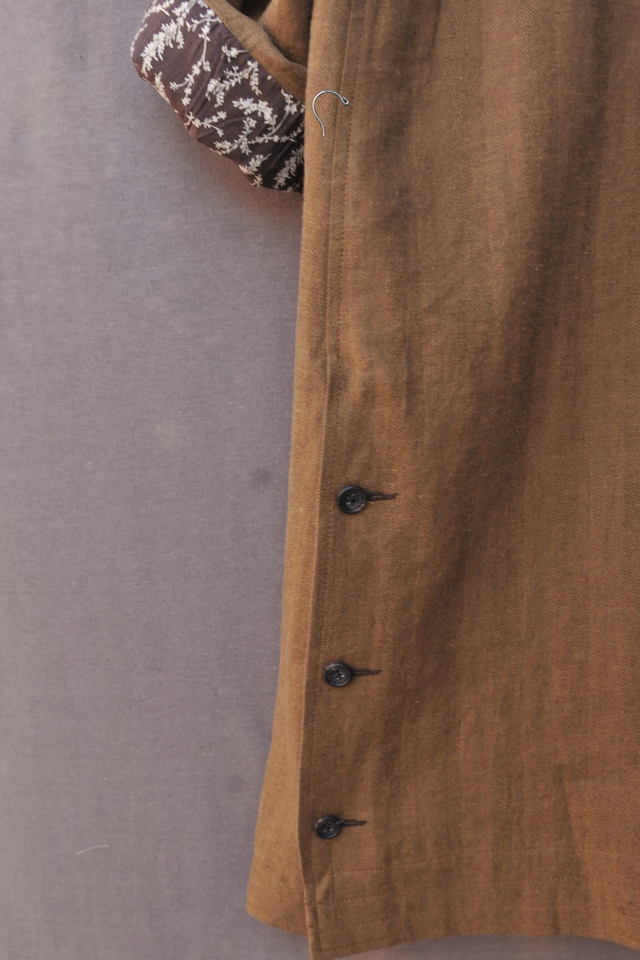 Keaton Trench Coat - Cotton Linen Herringbone -  L