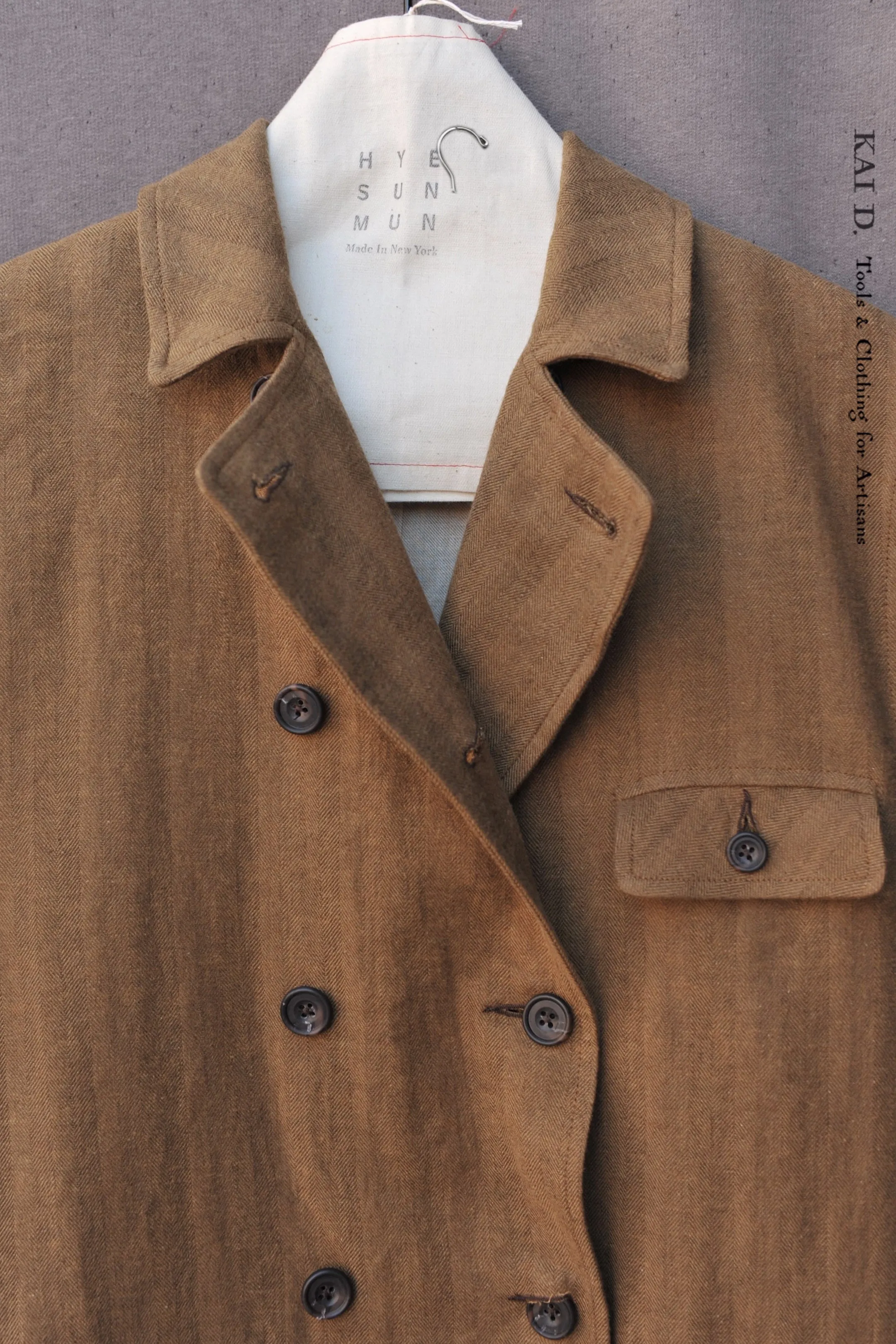 Keaton Trench Coat - Cotton Linen Herringbone -  L