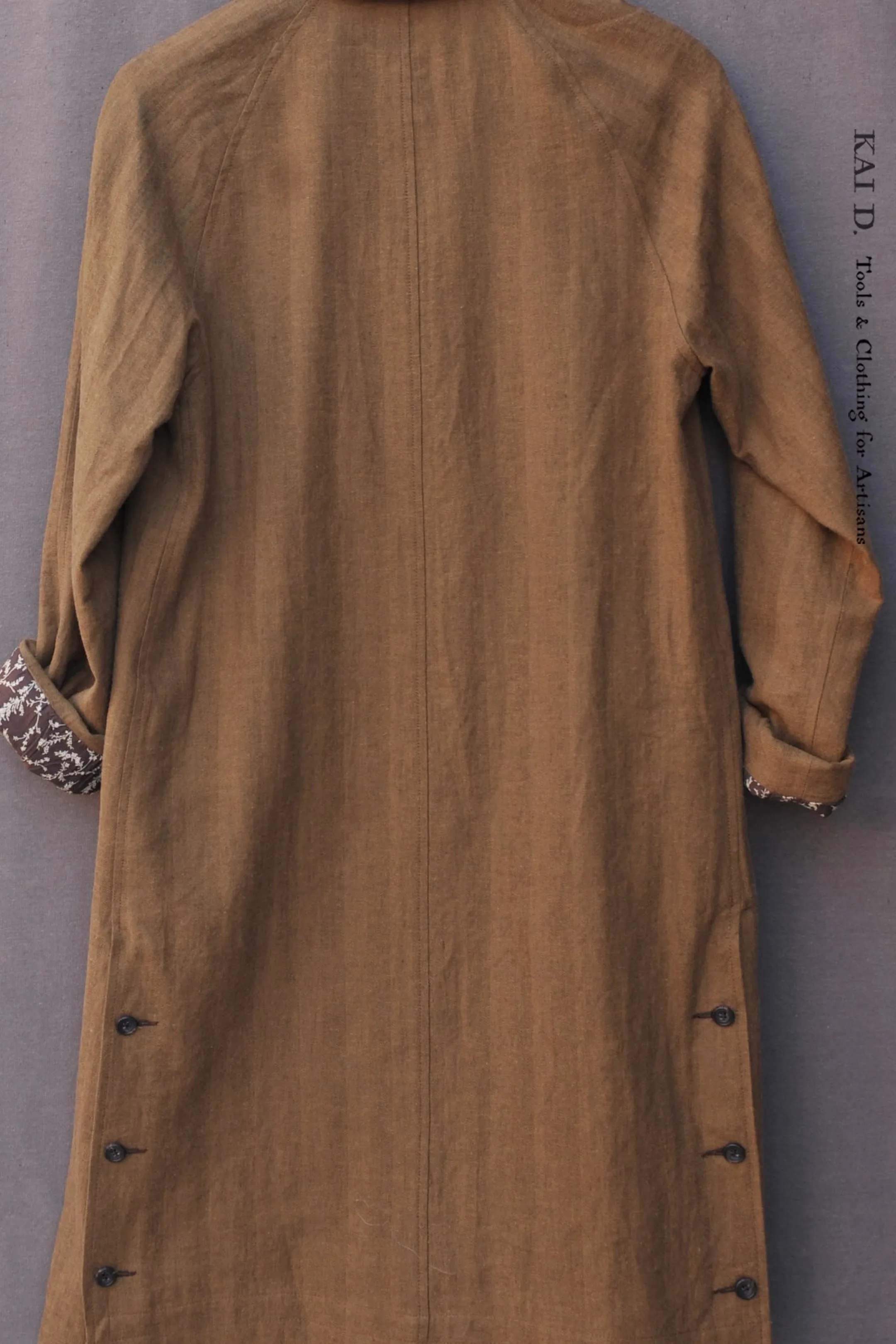 Keaton Trench Coat - Cotton Linen Herringbone -  L