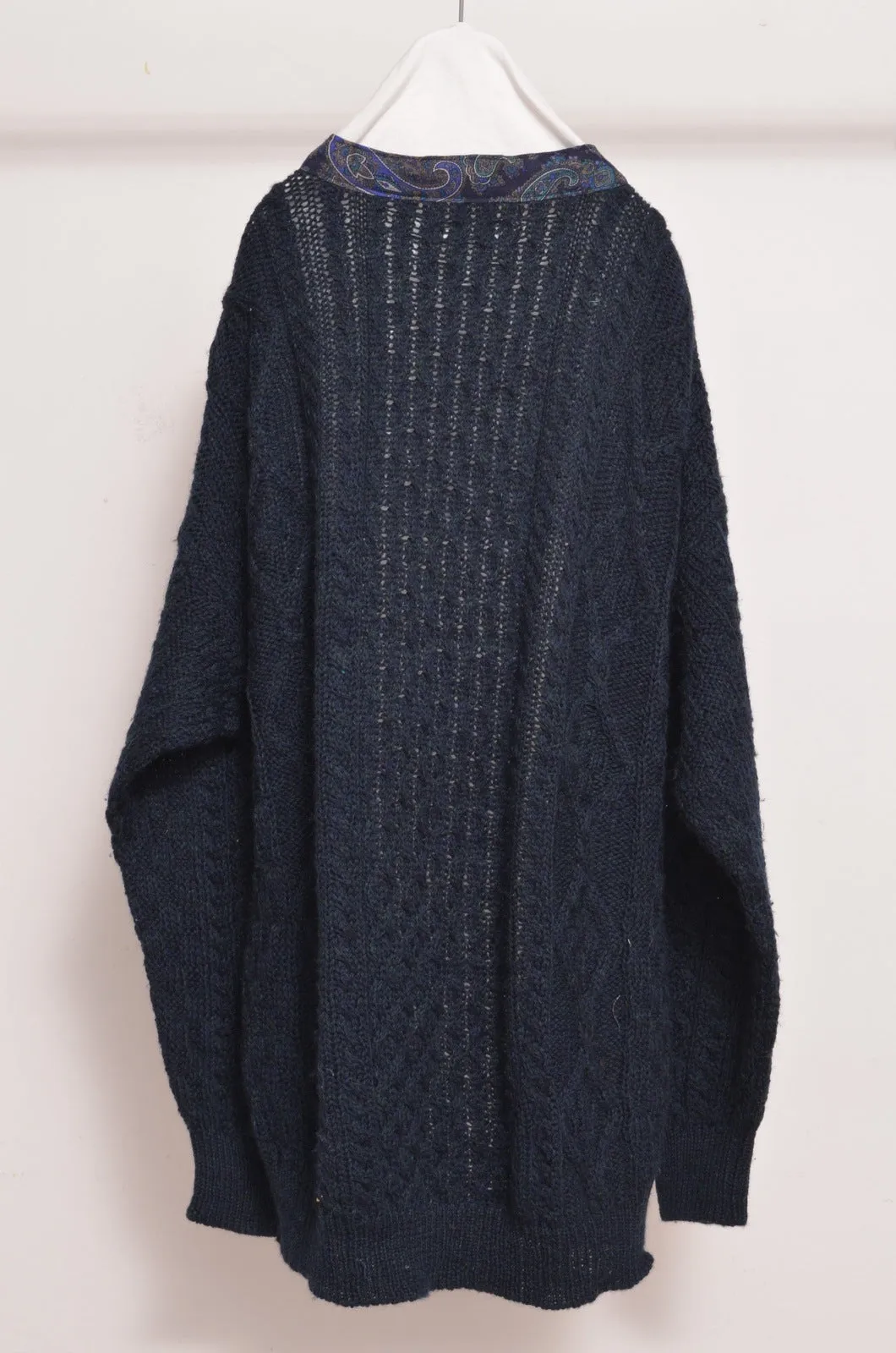 KNIT C/D_NAVY GREEN