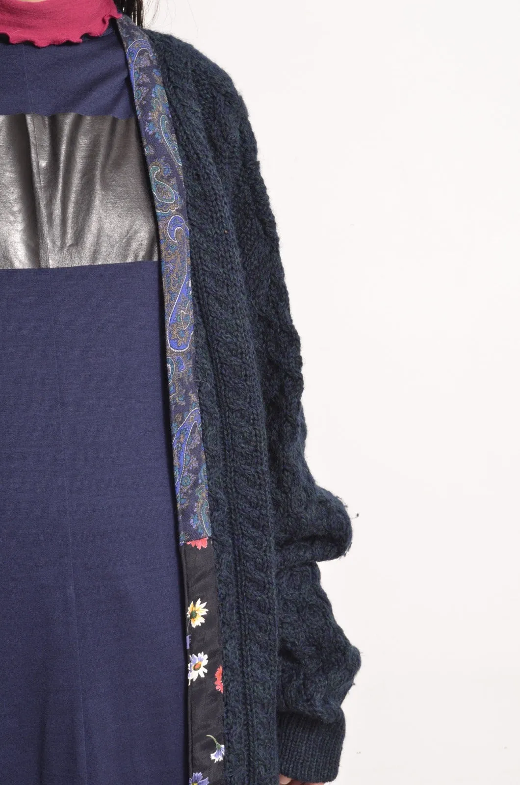 KNIT C/D_NAVY GREEN