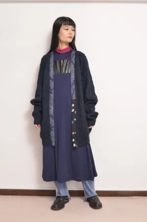 KNIT C/D_NAVY GREEN