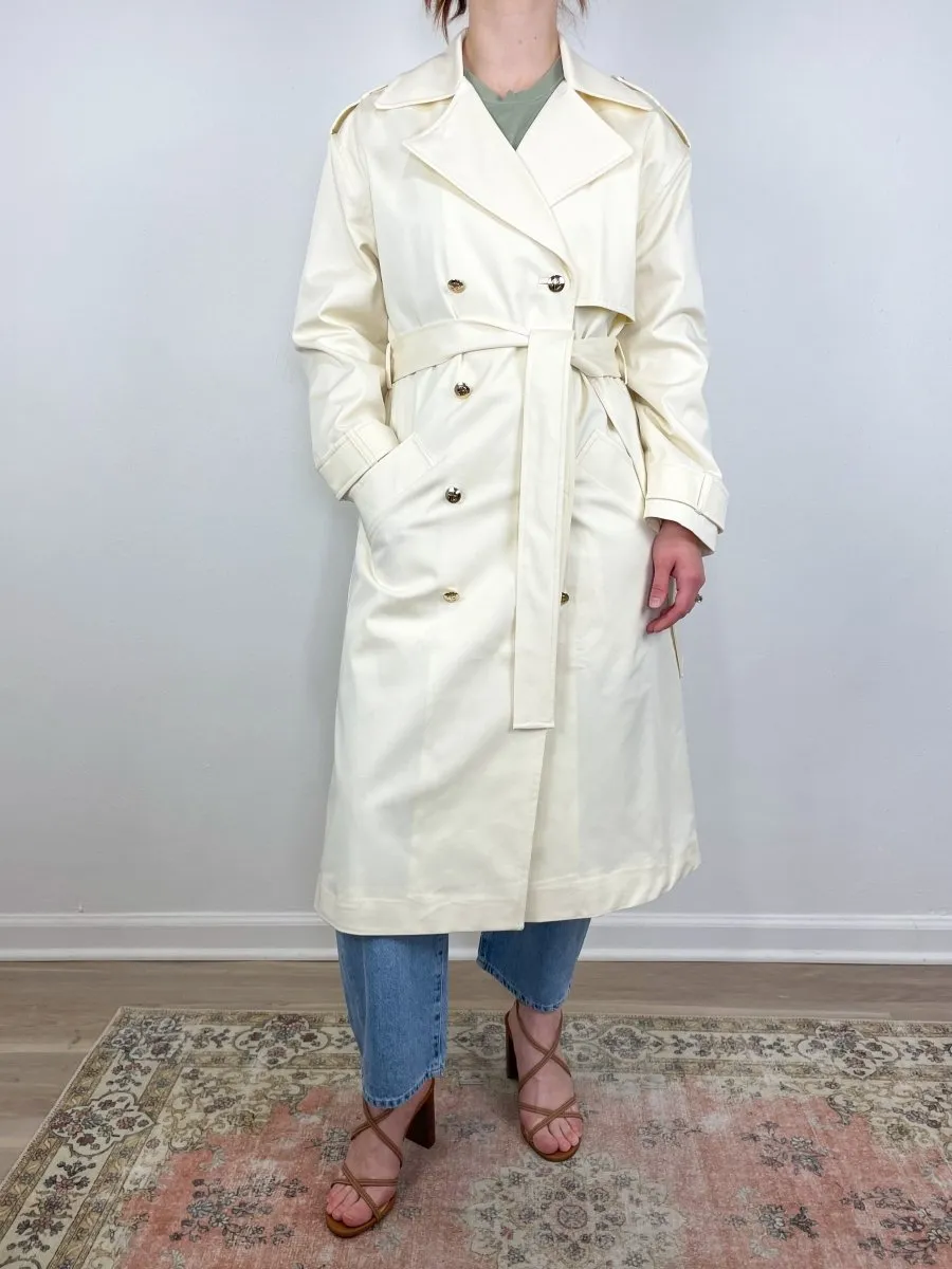 Layton Trench in Cream
