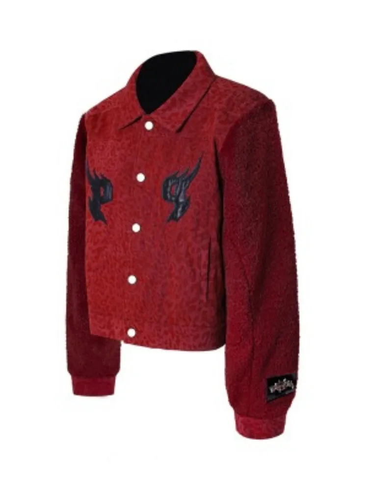 Leopard Print Denim Stitch Boa Jacket【s0000004353】