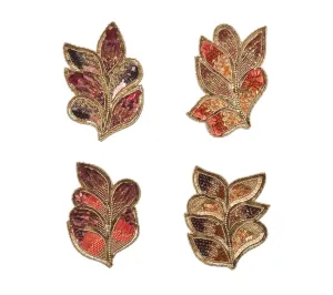 Maple Hues Coaster in Brown & Orange Set of 4 in a Gift Bag by Kim Seybert
