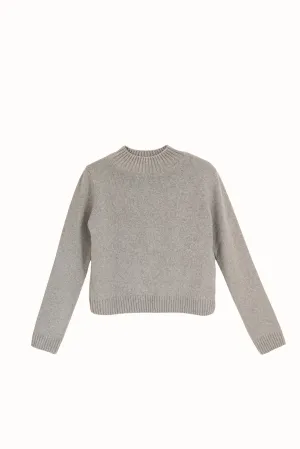 MOCK NECK SWEATER - LIGHT GREY