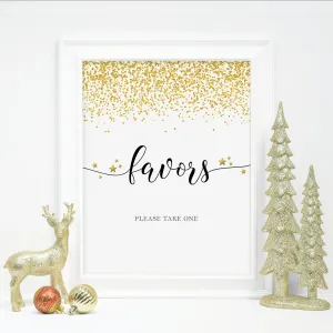 New Year's Favors Sign Printable, INSTANT DOWNLOAD - NY100