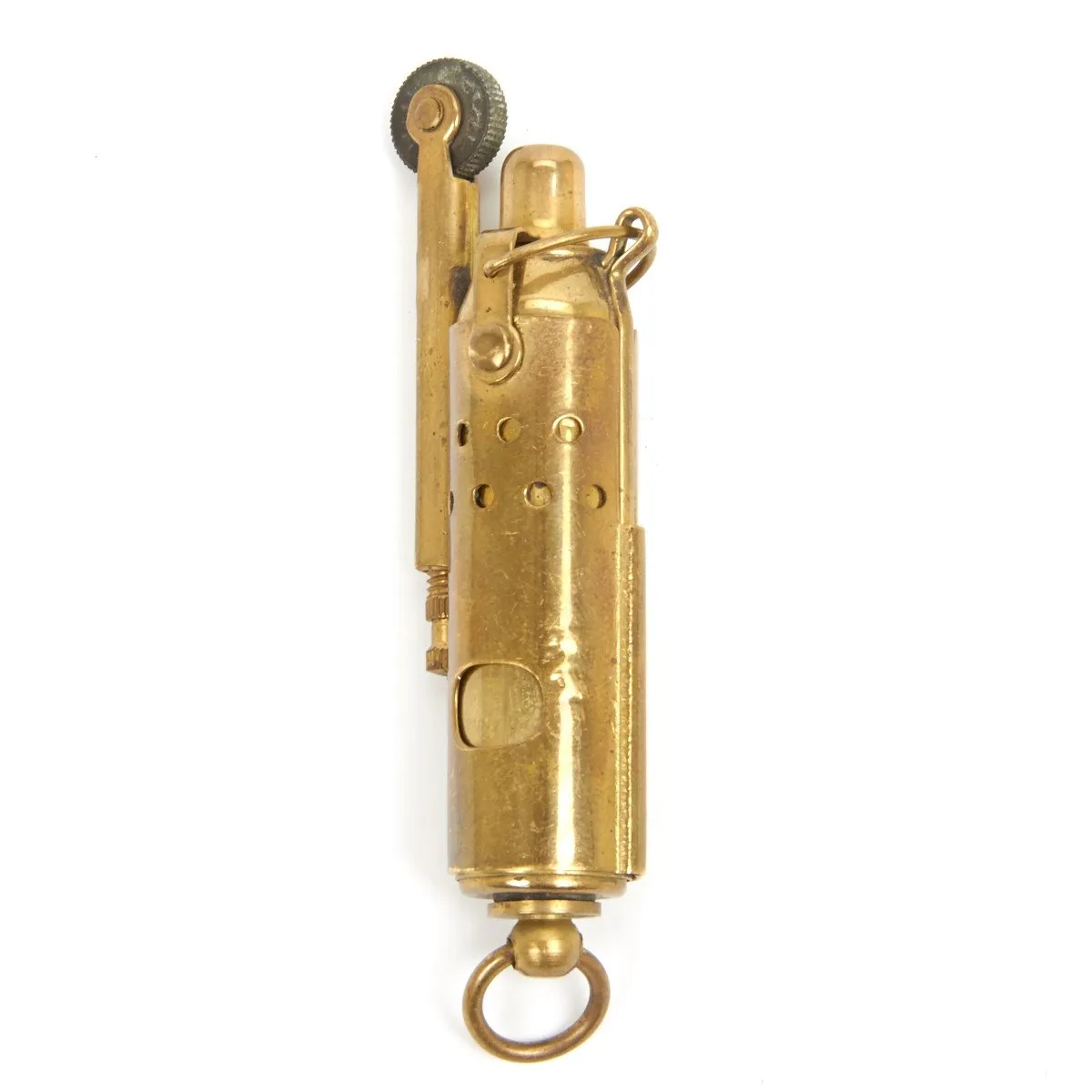 Original U.S. WWI All Brass Push Pull Tower Cigarette Lighter