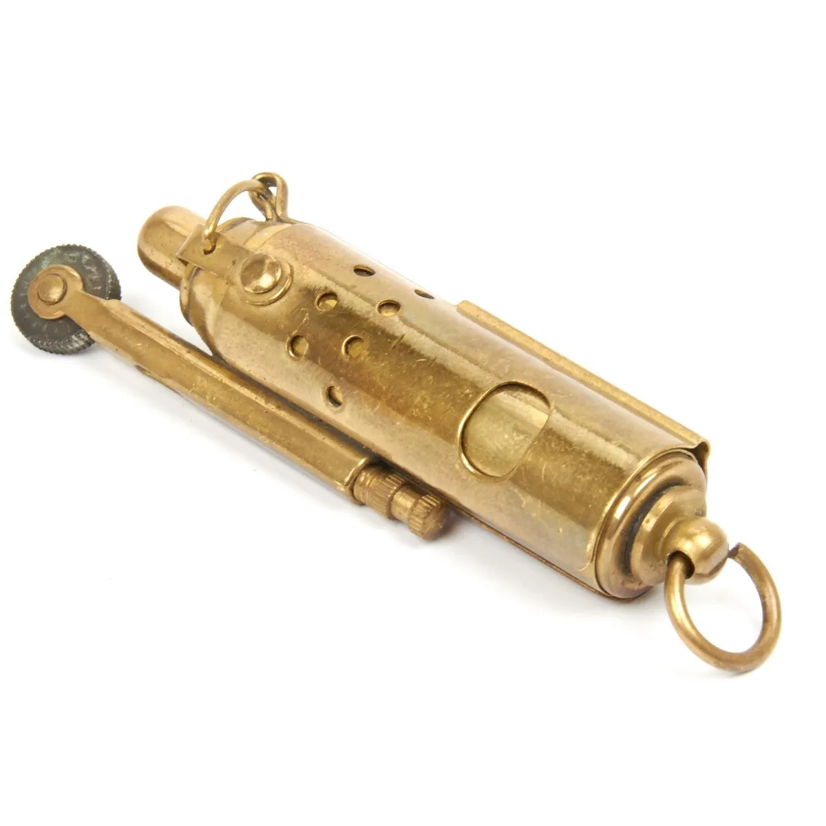 Original U.S. WWI All Brass Push Pull Tower Cigarette Lighter