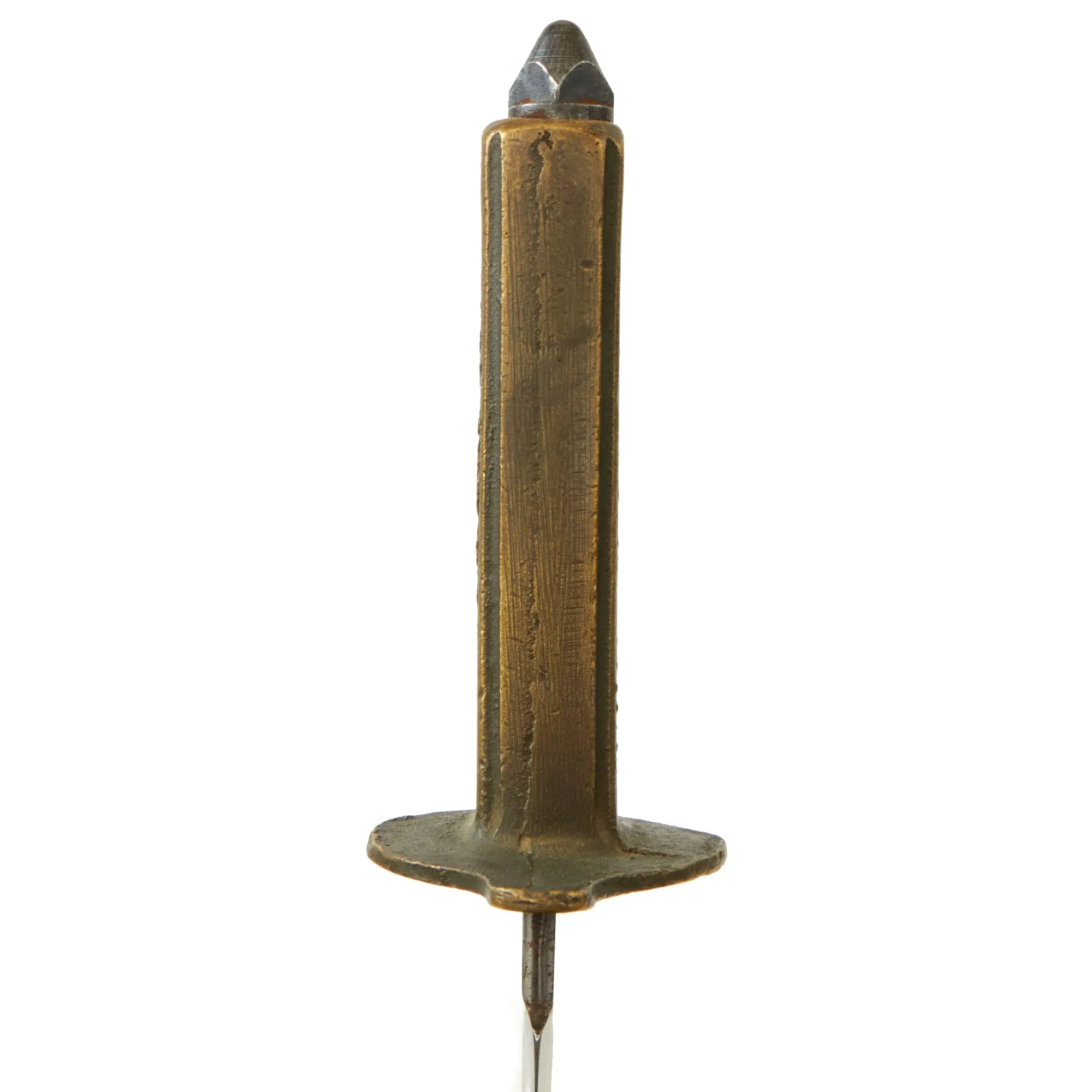Original U.S. WWI Model 1918 French Made Mark I Trench Knife by AU LION with Correct Steel Scabbard
