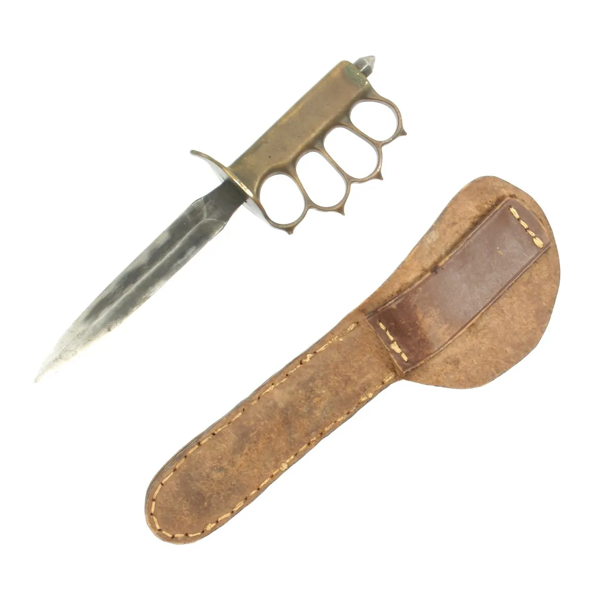 Original U.S. WWI Model 1918 Mark I Trench Knife by L.F. & C with Airborne Modified Scabbard