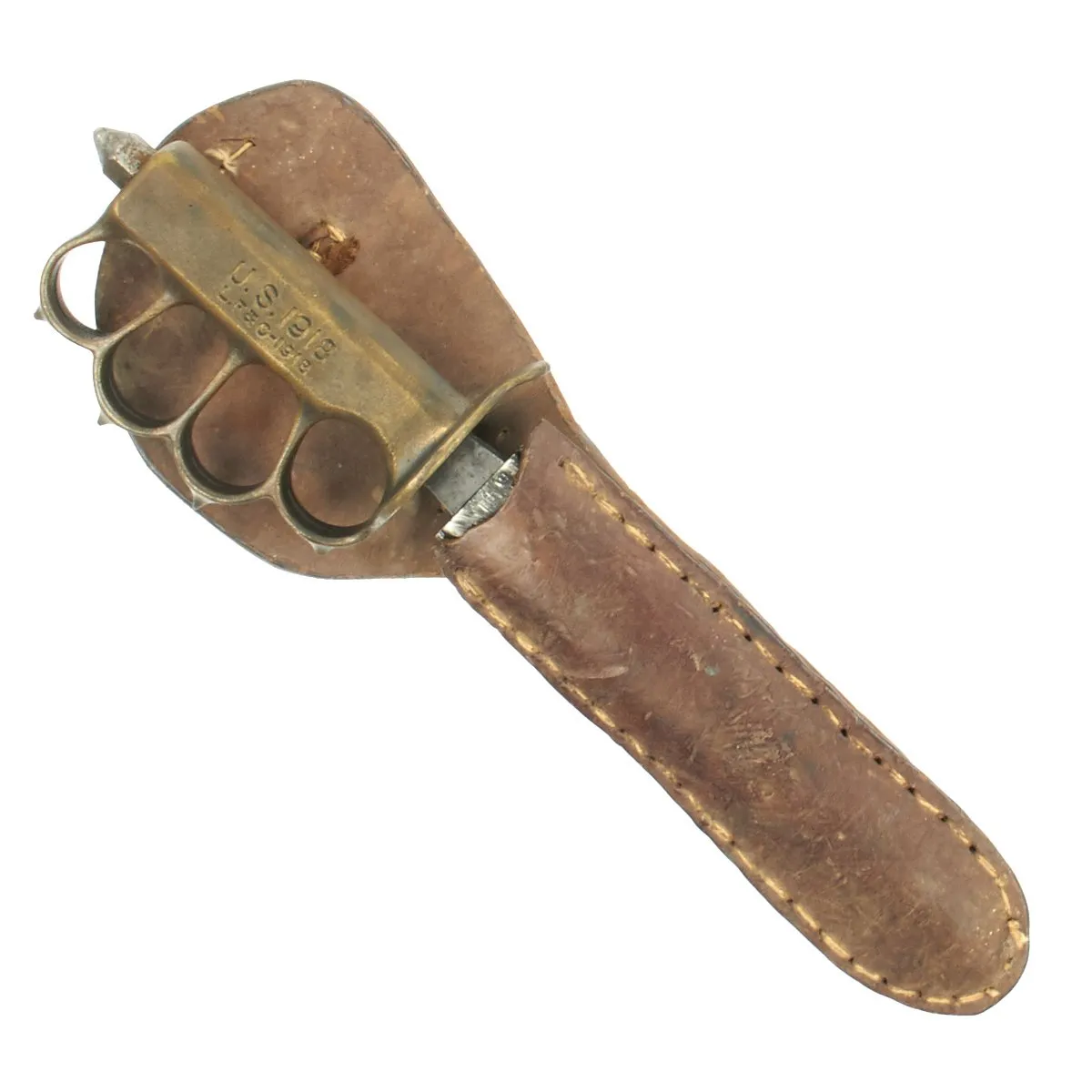Original U.S. WWI Model 1918 Mark I Trench Knife by L.F. & C with Airborne Modified Scabbard