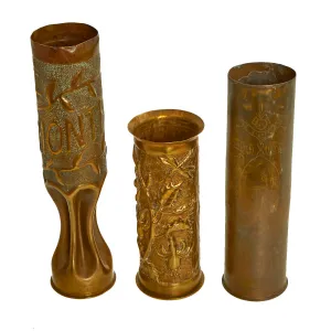 Original U.S. WWI Verdun Artillery Shell Trench Art Lot - 3 Items