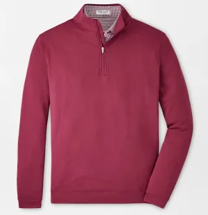 Perth Melange Performance Quarter-Zip in Pomegranate by Peter Millar