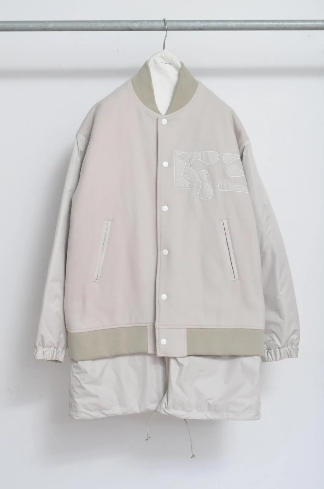 REMIX MELTON LAYER STADIUM JACKET/BEG/01