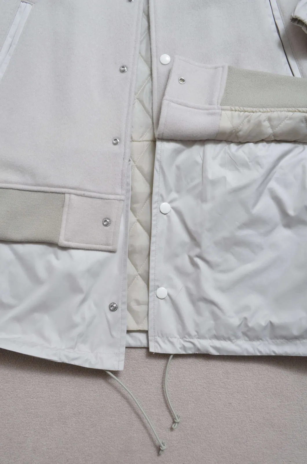REMIX MELTON LAYER STADIUM JACKET/BEG/01