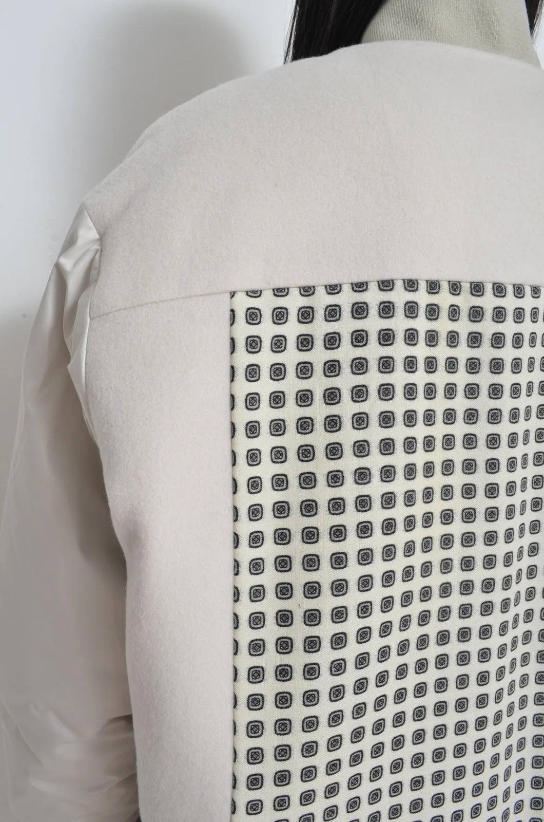 REMIX MELTON LAYER STADIUM JACKET/BEG/01