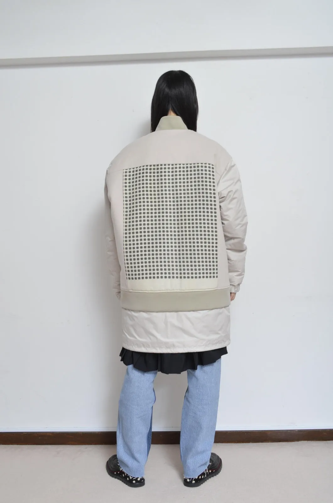 REMIX MELTON LAYER STADIUM JACKET/BEG/01