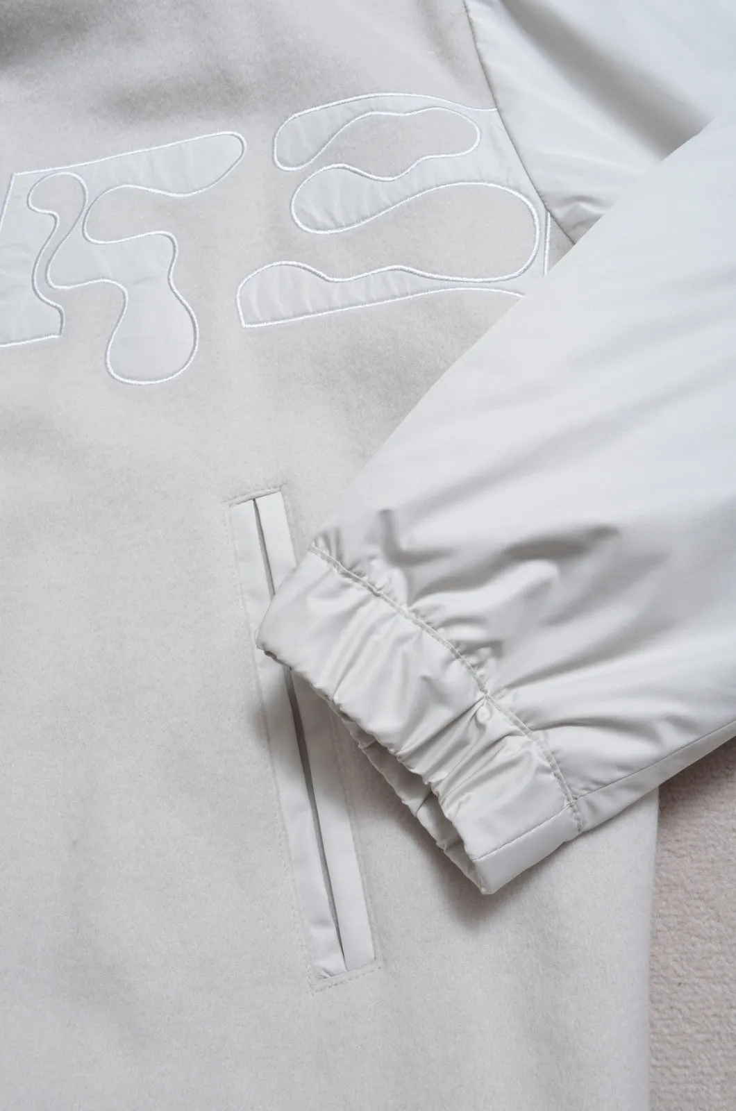 REMIX MELTON LAYER STADIUM JACKET/BEG/01