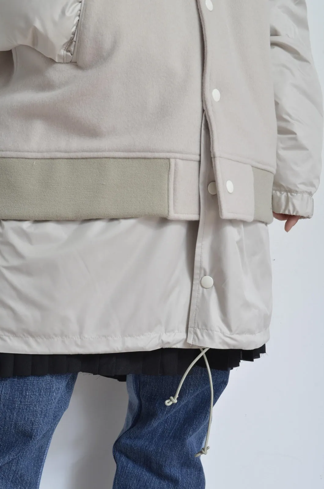 REMIX MELTON LAYER STADIUM JACKET/BEG/01