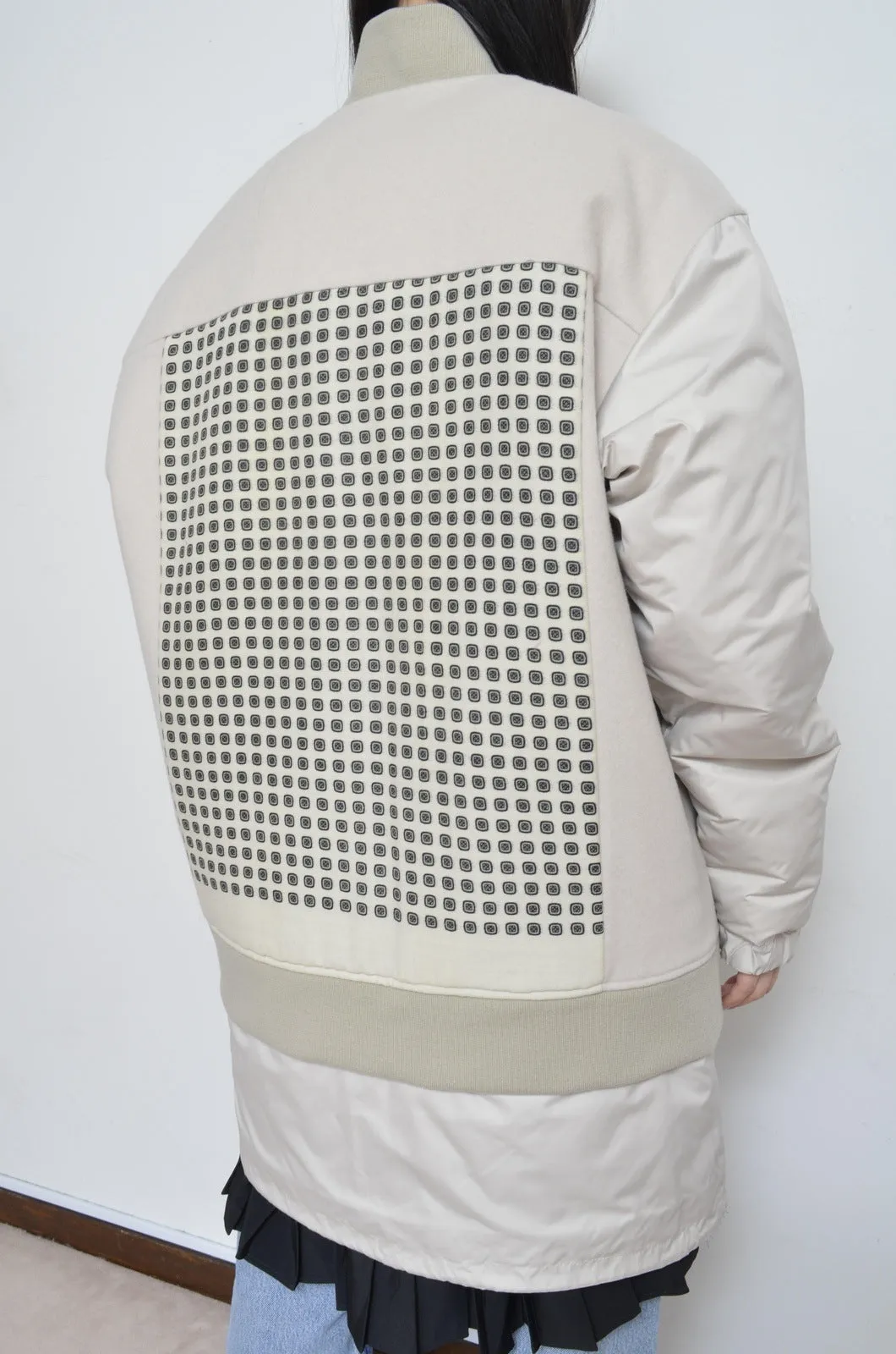 REMIX MELTON LAYER STADIUM JACKET/BEG/01