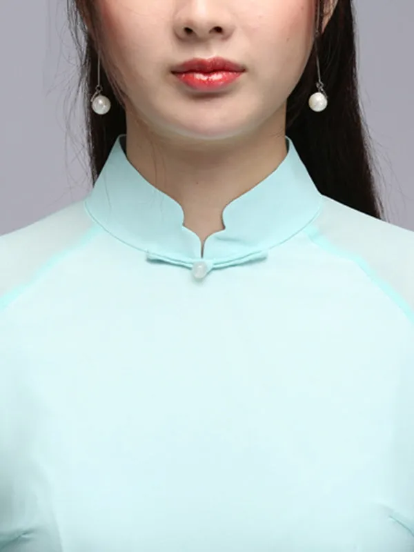 Tranditional Vietnam Dress Purple Long Cheongsam Ao Dai