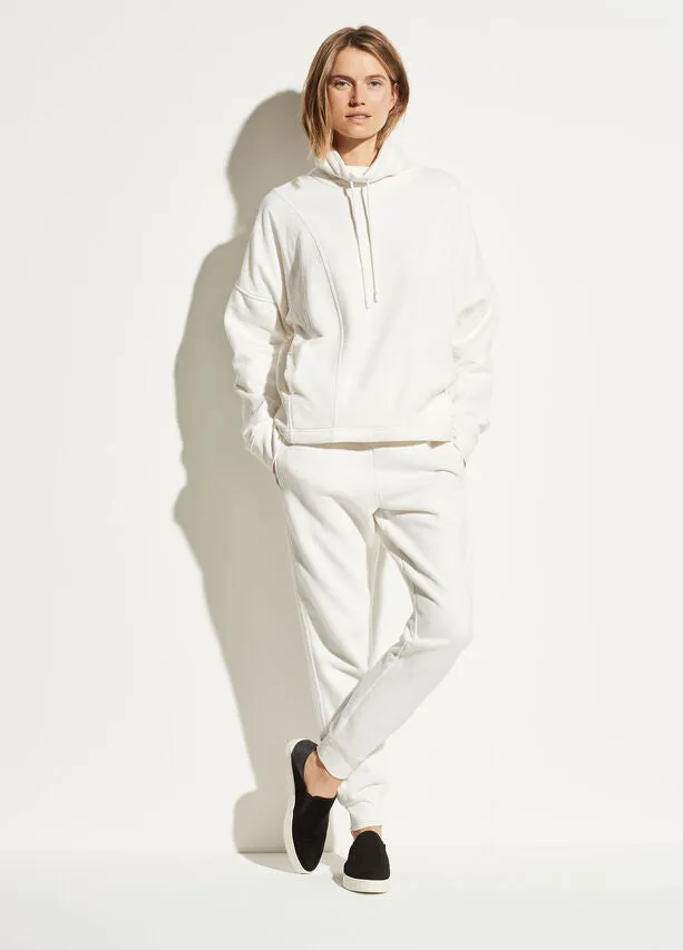 VINCE - Mixed Media Pullover in Off White