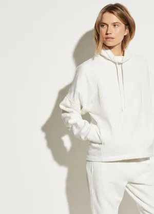 VINCE - Mixed Media Pullover in Off White