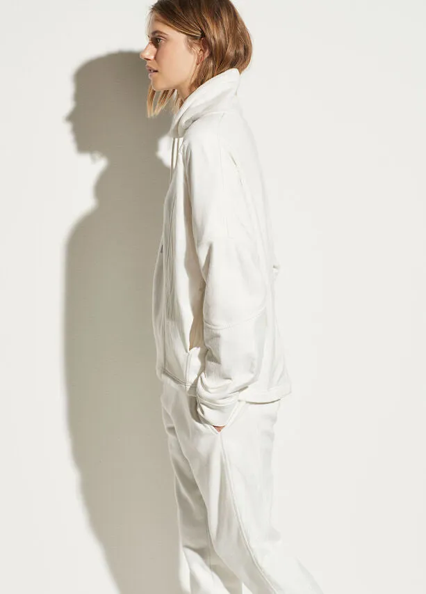 VINCE - Mixed Media Pullover in Off White