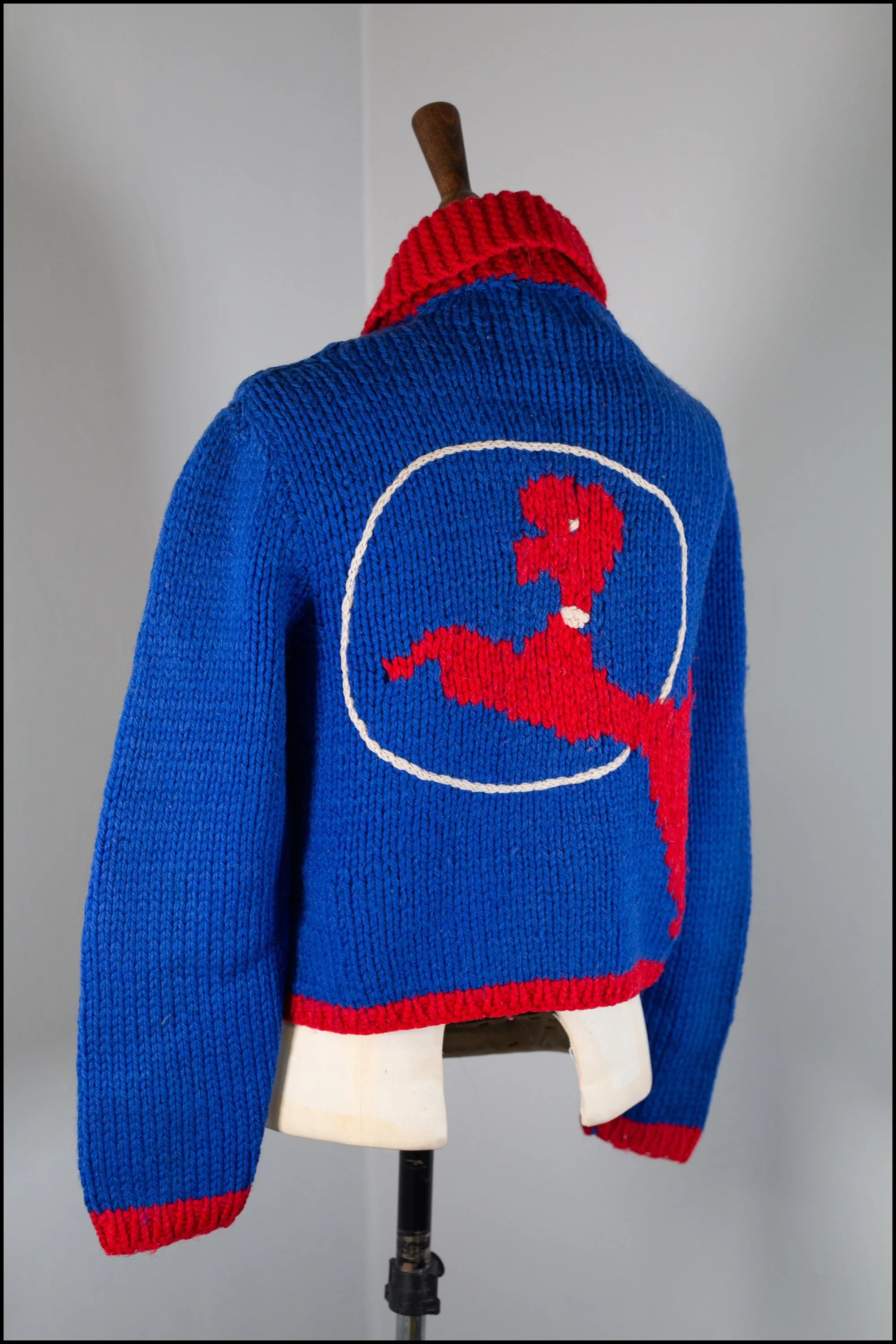 Vintage 1950s Blue Poodle Cardigan