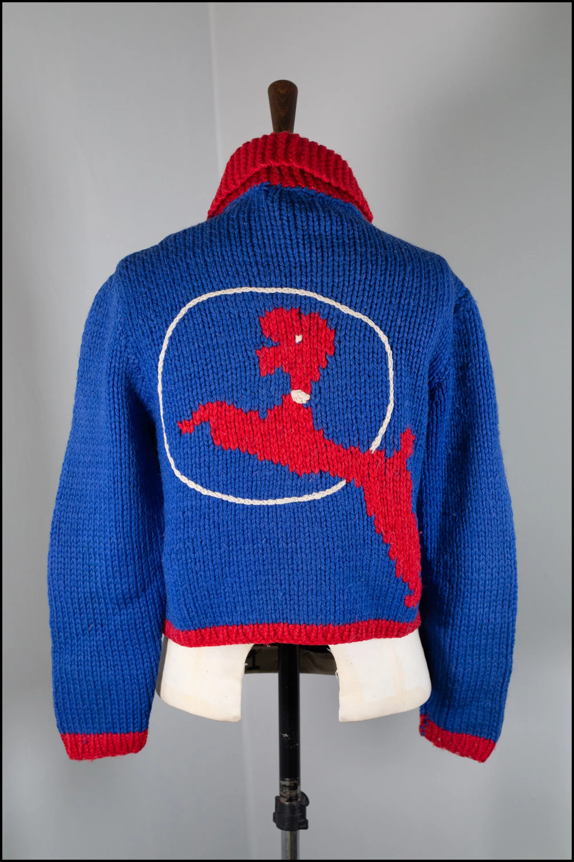 Vintage 1950s Blue Poodle Cardigan