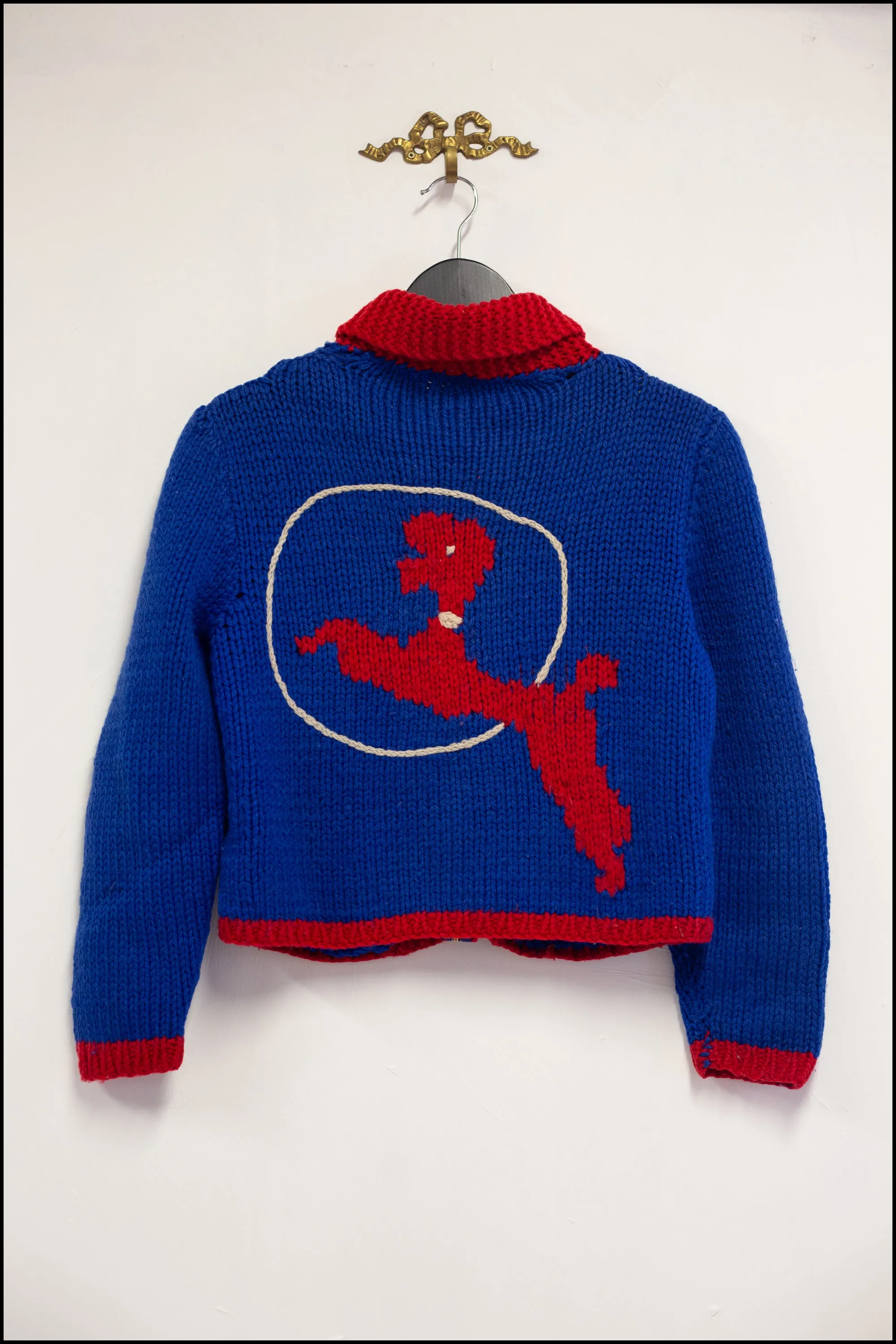 Vintage 1950s Blue Poodle Cardigan