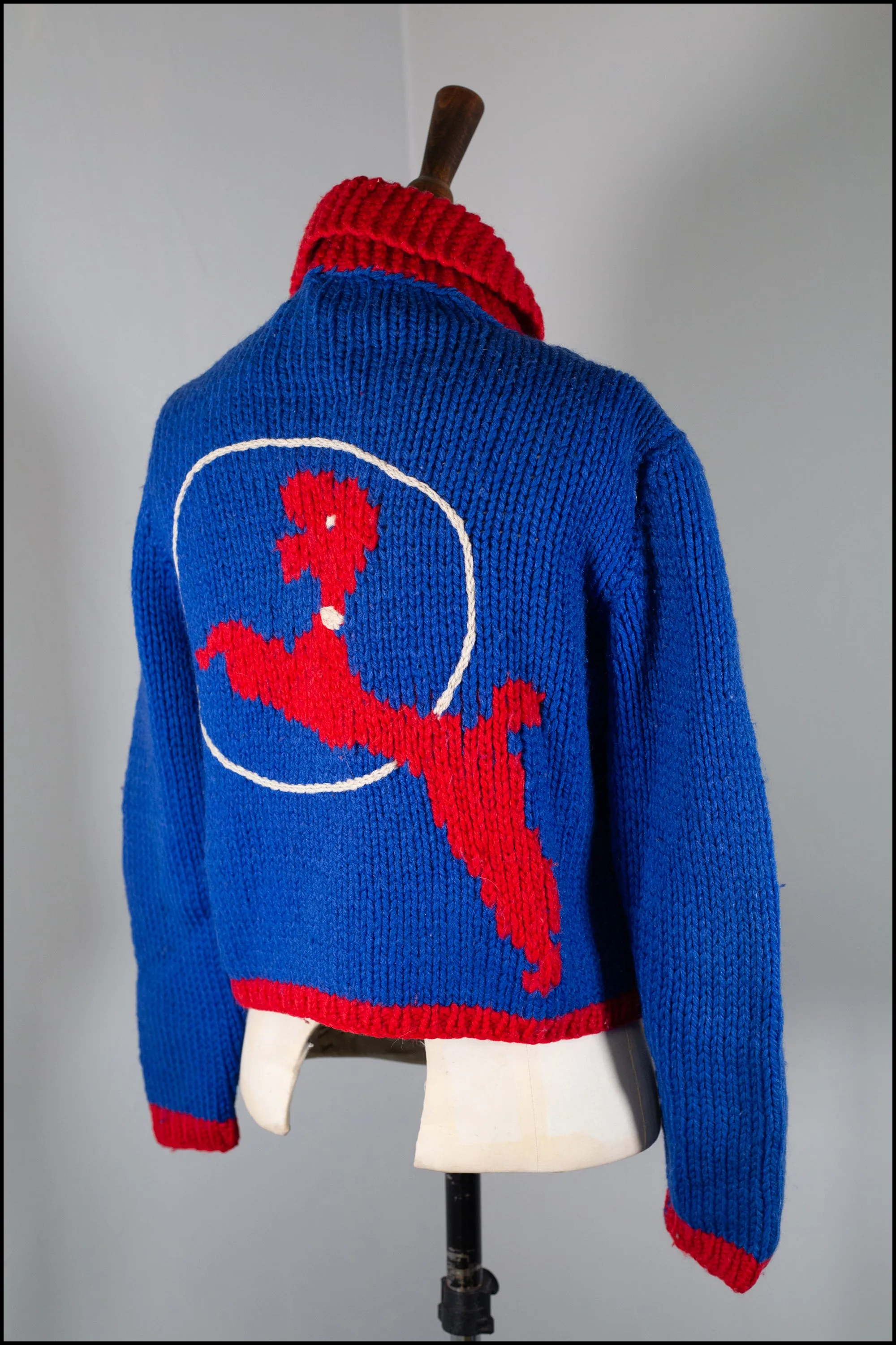 Vintage 1950s Blue Poodle Cardigan